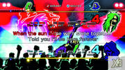 Im Versus-Mode seht ihr statt des Musikvideos zwei harte Rocker! Groovy!