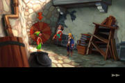 Manche Dialoge und Cutscenes lassen sich durch einen Pfeil rechts unten auf dem Bildschirm überspringen. Praktisch. 