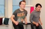 Kinect Sports im Test - Sebastian und Thorsten im 100m-Sprintduell.