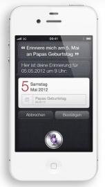 Mit Siri führt Apple eine intelligente Sprachsteuerung im iPhone 4S ein.