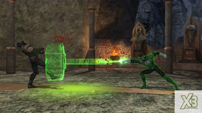 Green Lantern zeigt Scorpion, wo der Hammer hängt.