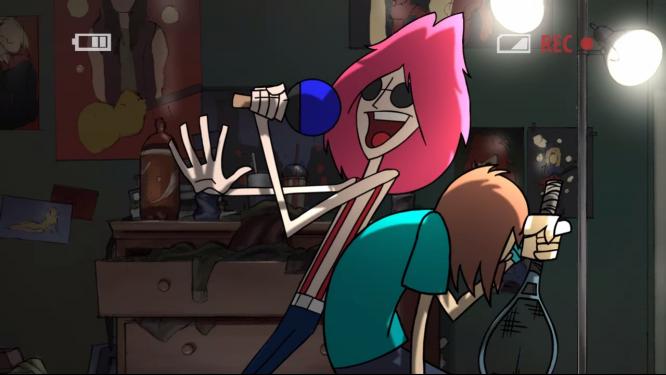 Jede der Single-Player-Karrieren wird von einem netten Videoclip (hier der für die Sänger-Karriere) eingeleitet.