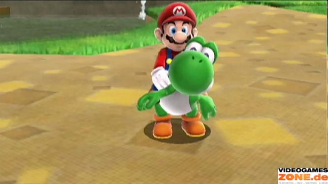 Sagt cheeese: Mario und Yoshi blicken ihrem Abenteuer in Super Mario Galaxy 2 optimistisch entgegen.