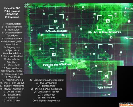 Fallout 3: Point Lookout Map mit allen Locations