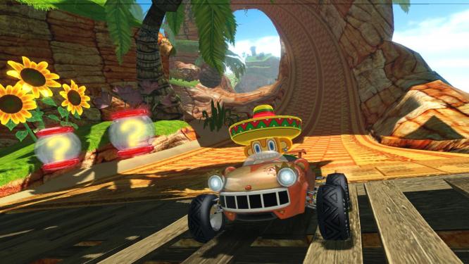 Pfeilschnell: Wenn ihr durch diesen abgefahrenen Looping flitzt, zählen flinke Reflexe – ganz so, wie wir es aus den Sonic-Jump&Runs gewohnt sind.
