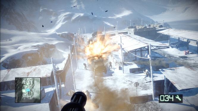 Battlefield Bad Company 2 im Test - Tod von oben: Mit dem Bordgeschütz ballern ist simpel, macht aber Spaß.