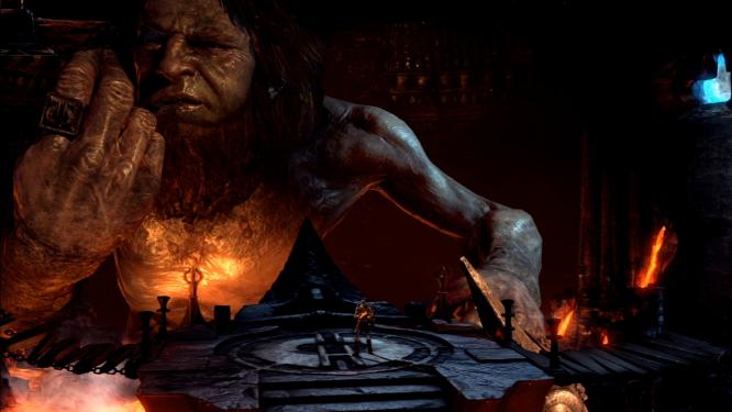Goliath: Dieser riesige Kerl nennt sich Hephaistos und schmiedet euch im späteren Spielverlauf die mächtigen Nemesis-Klingen.
