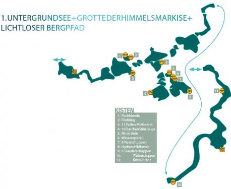1. Untergrundsee + Grotte der Himm elsm arkise + Lichtloser Bergpfad
