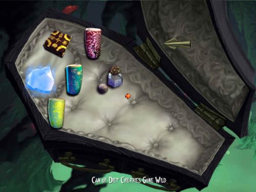 (2008) Witzige Idee: Das Sarginventar aus dem Point & Click Adventure A Vampyre Story. 