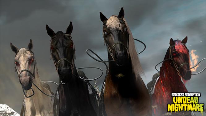 Rockstar Games stellt die vier Pferde der Apokalypse vor. Die Fabelwesen sind im Undead Nightmare-Paket enthalten. Der DLC erscheint am 26. Oktober. 
