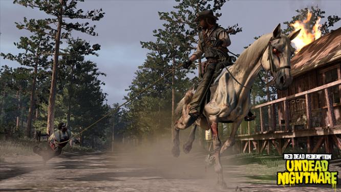 Screenshots aus dem Undead Nightmare-Paket für Red Dead Redemption. Der DLC steht ab dem 26. Oktober für PlayStation 3 und Xbox 360 als Download bereit. Auch eine Disc-Version ist geplant. 