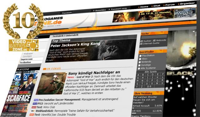 10 Jahre Videogameszone.de - Die Webseite im Wandel der Zeit - Bilder aller Videogameszone-Designs