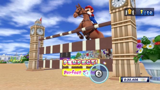 Pferdestärken mal anders: Das neue Mario & Sonic-Olympiaspiel enthält ein ganzes Füllhorn an sportlichen Disziplinen, darunter Springreiten.