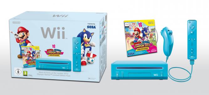 Das neue Wii-Bundle mit blauer Konsole und dem Spiel Mario & Sonic bei den Olympischen Spielen: London 2012 kommt am 18. November auf den Markt.