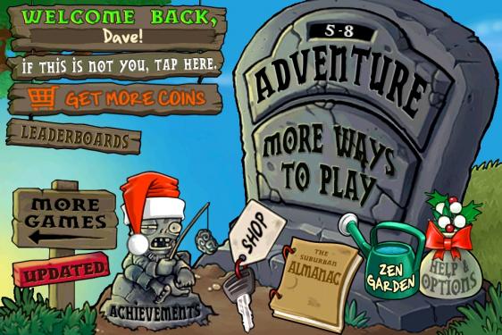 Das Weihnachts-Update für Plants vs. Zombies (iPhone-Version) bringt unter anderem den I, Zombie-Modus mit sich.