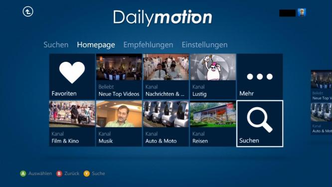 Dailymotion - Ab sofort als kostenlose App für Xbox Live Goldmitglieder auf der Xbox 360 verfügbar.