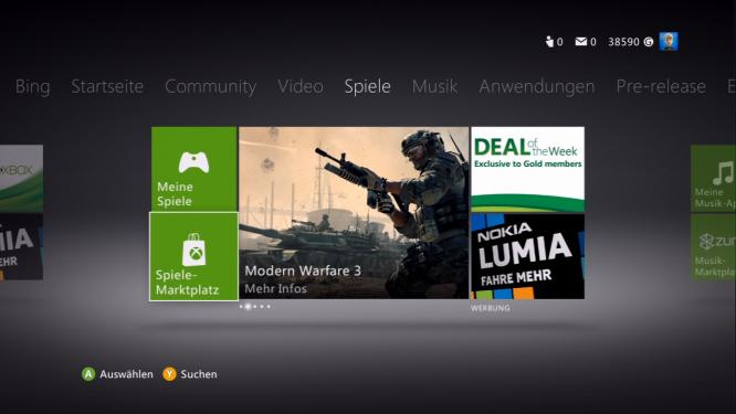Xbox 360-Dashboard - Microsoft hatte in dieser Woche Probleme mit der Auslieferung des Herbstupdates