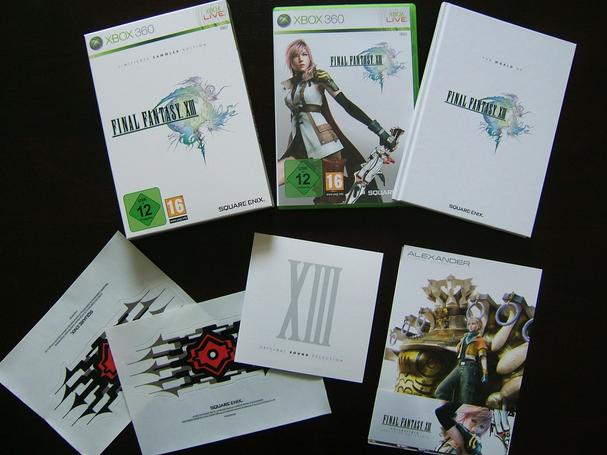 [06/03/10] Die Limited Edition von Final Fantasy 13 ausgepackt: In dieser Galerie stellen wir euch anhand etlicher Fotos den Inhalt dieser limitierten Sammler-Edition vor.   [Werbung] Die Limited Edition von Final Fantasy 13 im Videogameszone-Amazon-Shop für 71,90 kaufen (Xbox 360)  Die Limited Edition von Final Fantasy 13 im Videogameszone-Amazon-Shop kaufen (PS3)