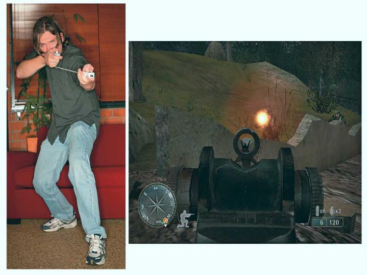 [09/08/06] Mittels Wii Remote nimmt man den Gegner ins Visier. (Wii-Screenshot)  BILD: ACTIVISION