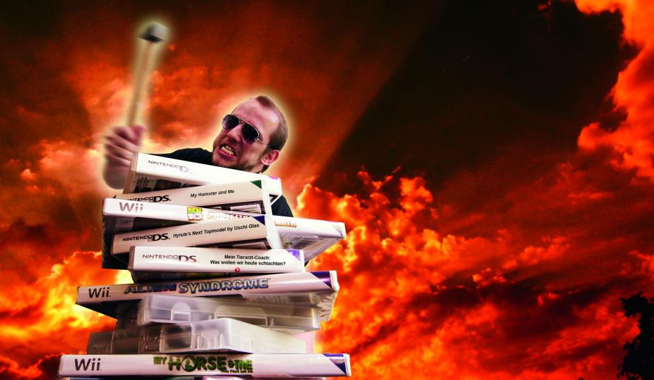 [15/04/09] Miese Presse-Screenshots, hahnebüchene Cover-Texte, sinnlose Wii-Plastik-Extras: In dieser Galerie gehen wir den Bauernfänger-Tricks der Spielehersteller auf den Grund. 