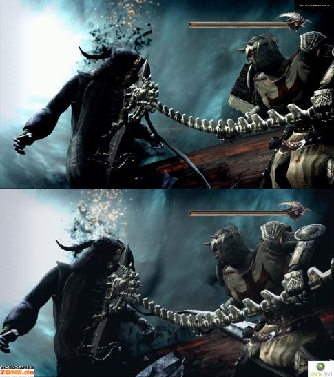 [03/02/10] Screenshot-Vergleich zwischen der PS3- und Xbox-360-Version von Dante's Inferno  Hinweis: Klickt auf "Screenshot in HD", um euch die Bilder in der originalen Größe anzeigen zu lassen!