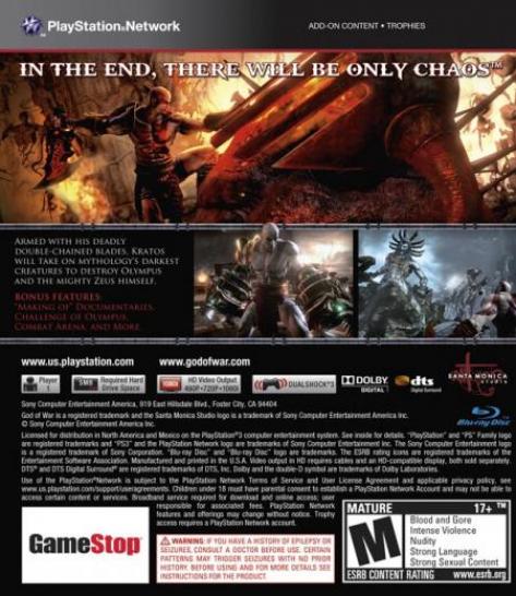 [01/02/10] God of War 3 benötigt lediglich 5 MB auf eurer PS3-Festplatte.