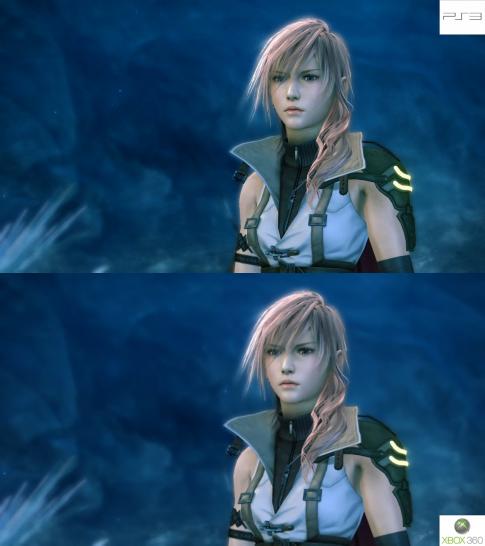 [08/03/10] Final Fantasy 13-Grafikvergleich PS3 (oben) vs. Xbox 360 (unten). Beide Spiele wurden in 720p mittels HDMI-Kabel aufgezeichnet. Um den Screenshot zu vergrößern, klickt ihr auf "Screenshot in HD". (5)