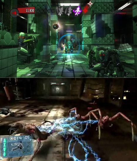 [11/03/10] Sony kopiert Nintendo-Spiele: Oben The Shoot, unten Dead Space Extraction.