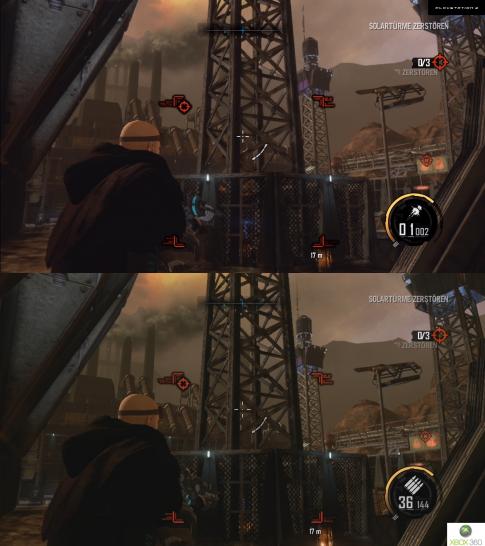 [27/05/11] Grafikvergleich zwischen der PS3- (oben) und Xbox-360-Version (unten) von Red Faction: Armageddon. Hinweis: Klickt auf "Bild in Originalgröße", um euch die Screenshots in der vollständigen Auflösung anzeigen zu lassen. (3)