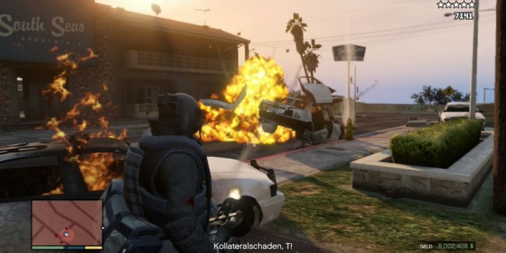 In den abwechslungsreich designten Missionen geht es zur Sache, GTA 5 punktet mit überdrehter Action.