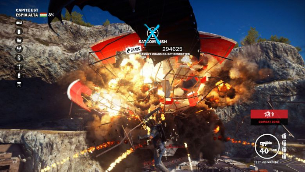 Wie in Just Cause 2: Rot gefärbte Objekte in einer Basis müssen zerstört werden, bevor der Außenposten oder die Siedlung als befreit gilt.