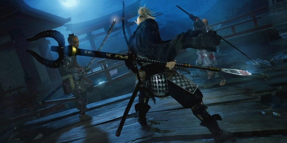Der Nioh-Held William im Duell mit Ninjas.