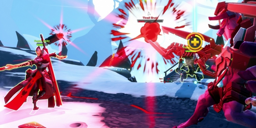 Battleborn: Der Nahkämpfer Rath profitiert davon, wenn Heiler Miko in seiner Nähe ist