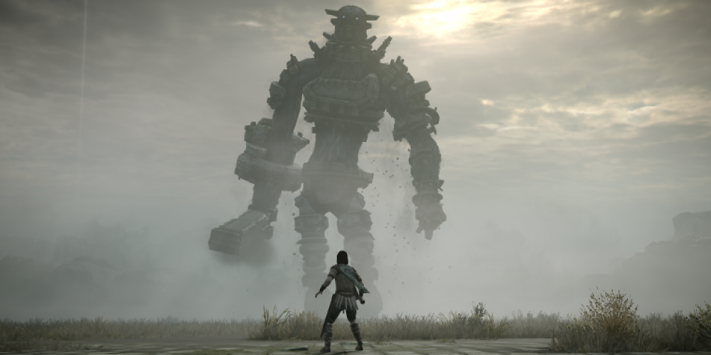 Kampfszene aus Shadow of the Colossus.