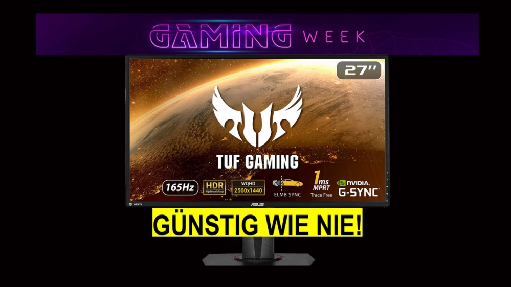 Gaming Monitor zum Superpreis! Asus 27 Zoll WQHD 165 Hz günstig wie nie (Update: Neue Angebote!)