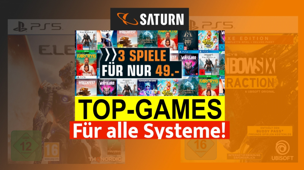 3 Spiele für 49€: Top-Games mit tollen Rabatten für PS5, PS4, PC, Xbox, Switch bei Saturn