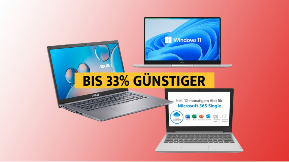 Asus-Laptop jetzt 33% günstiger: Auch Win-11-Notebooks von HP, Lenovo, Medion & Huawei zu tollen Aktionspreisen bei MediaMarkt