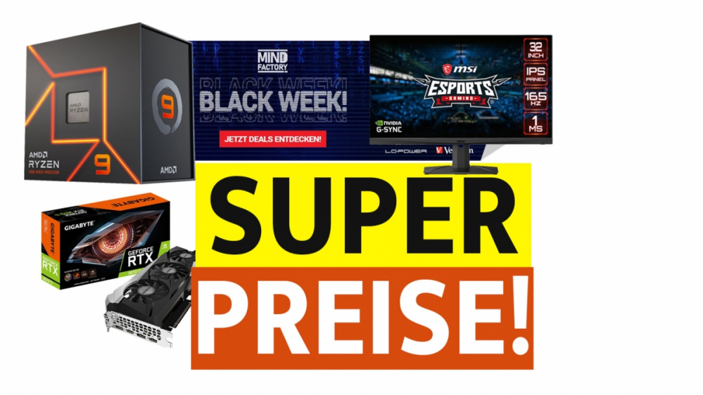 Black Friday bei Mindfactory: Riesen-Rabatte auf AMD Ryzen, RTX, PC, RAM, Monitor & Co.