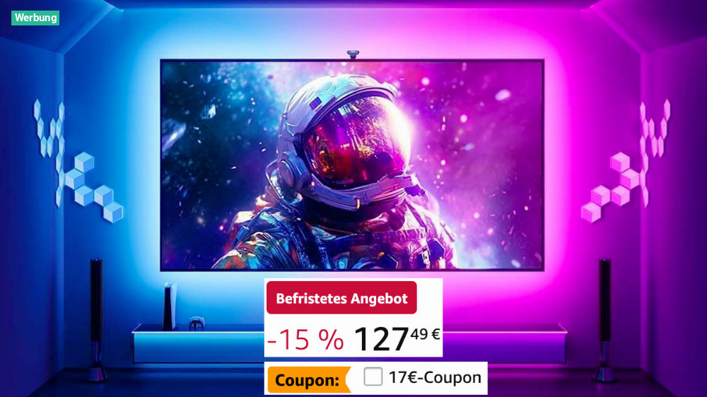 Dank Rabatt und zeitlich befristetem Coupon: "Ambilight" zum Nachrüsten nur 110,49€ - Govee Envisual T2 für Fernseher mit 55-65 Zoll