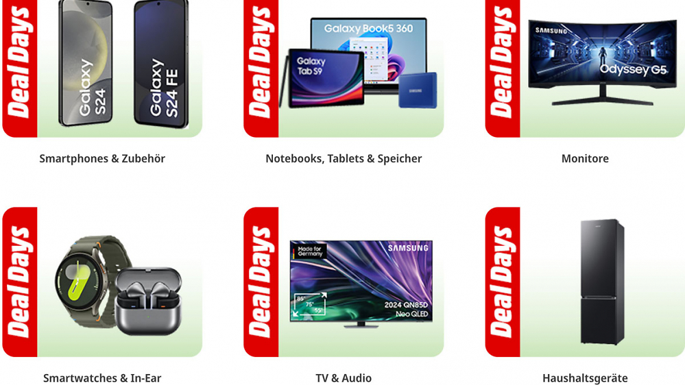 Rabatte bis 60% - MediaMarkt verramscht Samsung: Smartphones, Fernseher, Tablets, SSDs, Monitore & Co.