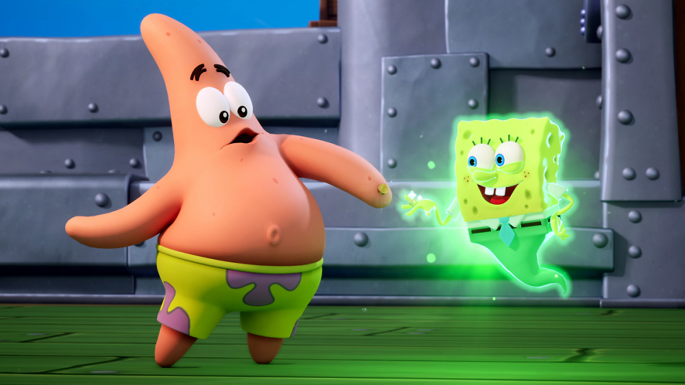 In SpongeBob Schwammkopf: Giganten der Gezeiten geht's gleich zwei Titanen an den Kragen!