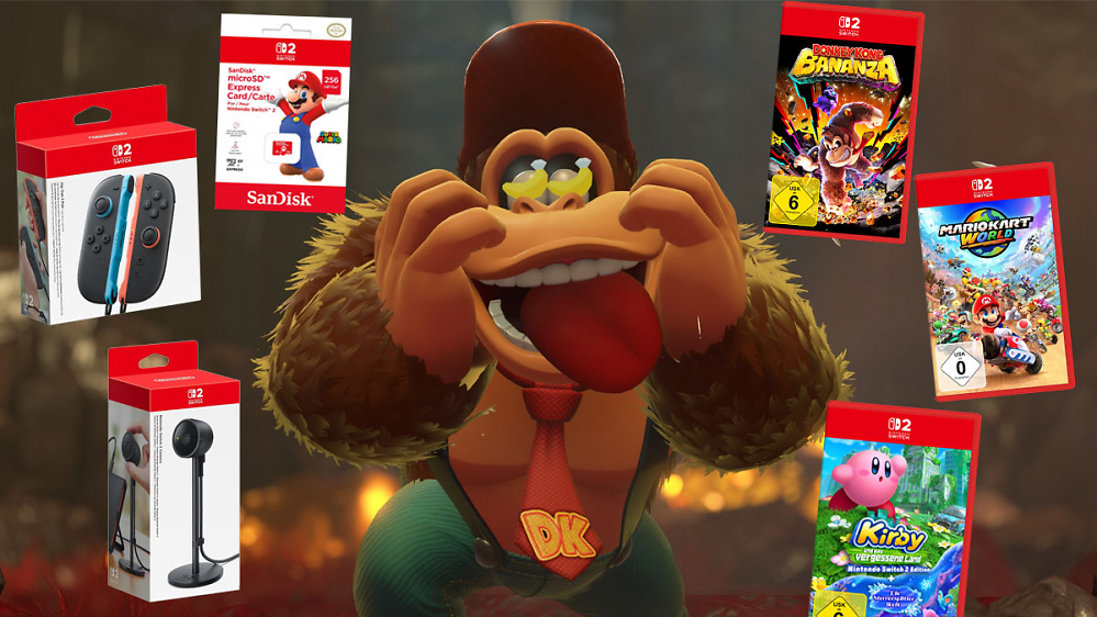 Sogar das neue Donkey Kong Bananza: Switch 2-Spiele billiger - auch Zubehör rabattiert