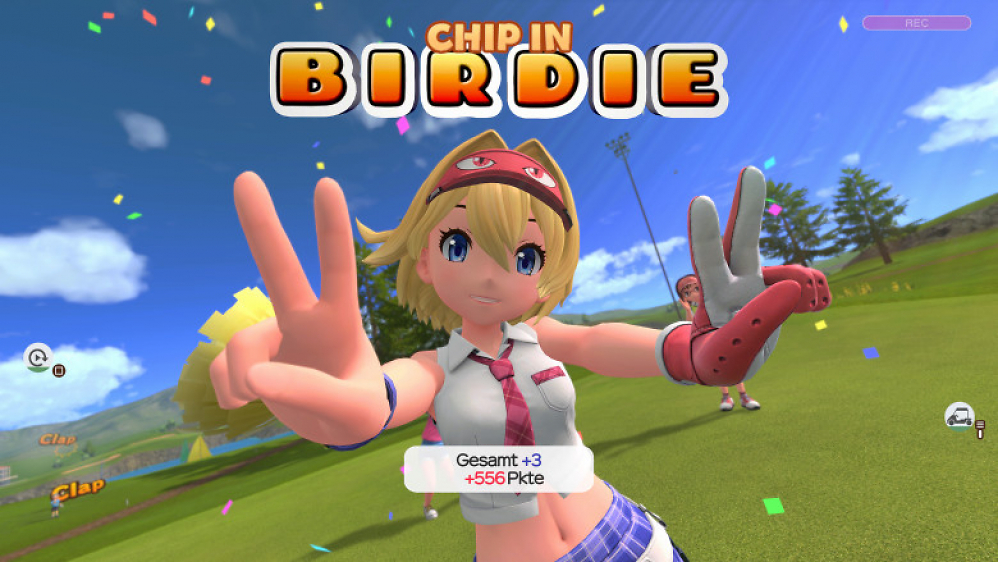 Hole-in-Ones und Chip-Ins bekommen spezielle Animationen der Charaktere.