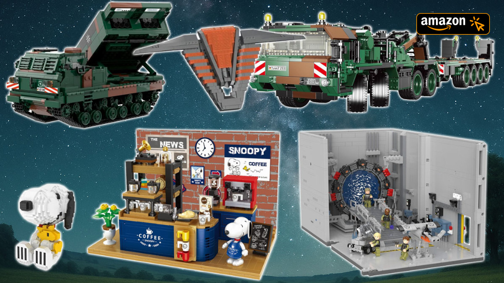 Bei Amazon befristet rausgeklemmt: Stargate Torraum von Bluebrixx, Bundeswehr, Snoopy