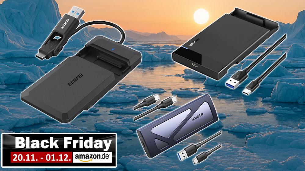 Für ein Handvoll Euro: Beliebte SSD-Cases für SATA- und NVMe-SSDs zum Bau externer Festplatte am Black Friday