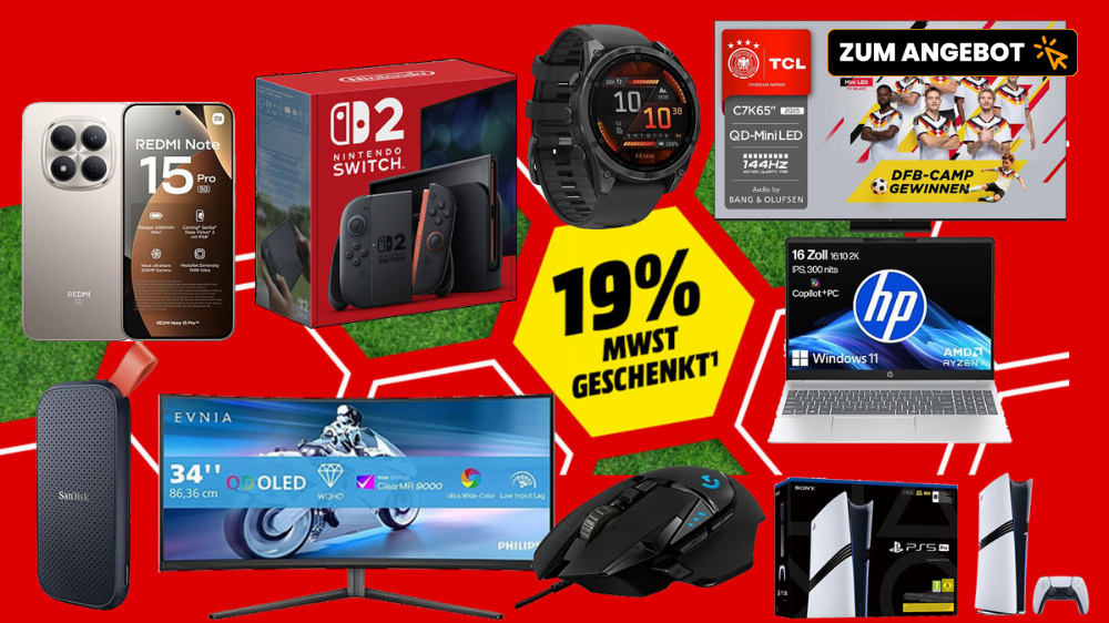 MwSt. geschenkt: Diese Angebote sind die Stars der Aktion - TVs, Konsolen, Monitore uvm. (Update I: Noch mehr Top-Deals)