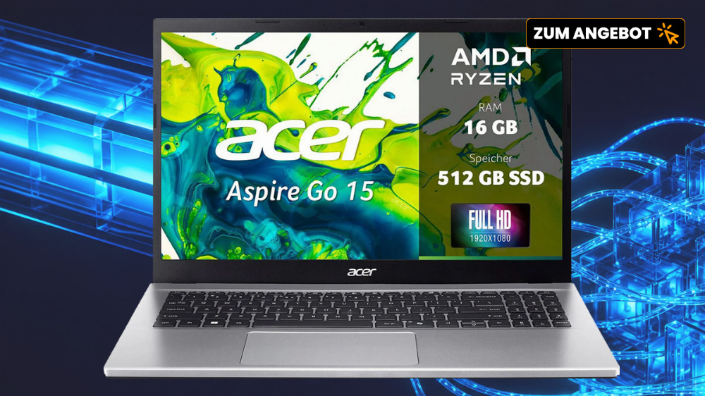 Acer-Laptop zum Bestpreis: Mit 15,6 Zoll, AMD Ryzen 7, 16 GB RAM, 512 GB SSD und Windows 11 nur 499€