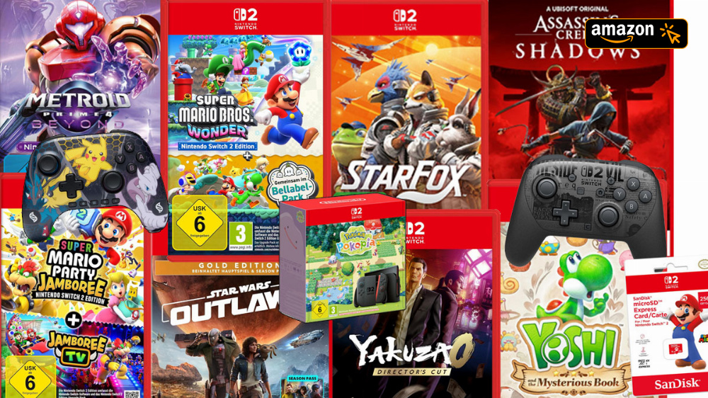 Switch-2-Deals bei Amazon: Gerade günstiger gibt's Konsole, Spiele & Zubehör - wie lange?