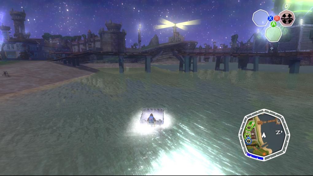 Showdown Town bei Nacht. 