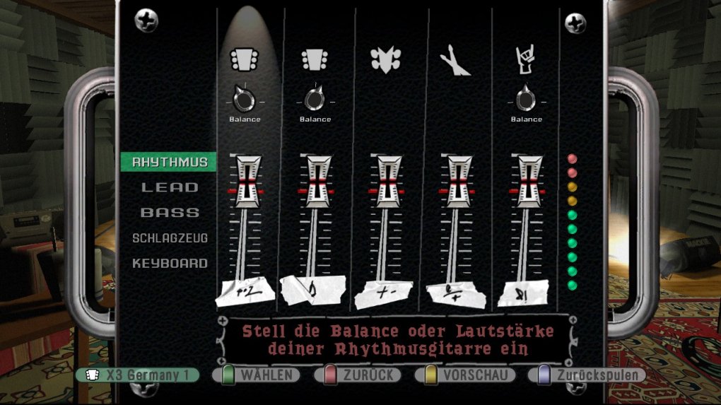 Hier könnt ihr für die passende Balance zwischen den einzelnen Instrumenten Sorgen.